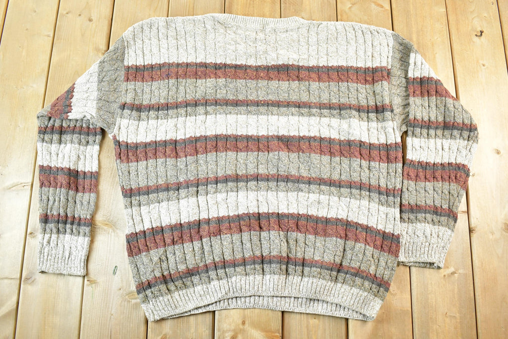 Vintage 1990s Haggar Knit Abstract Pattern Crewneck Sweater Mens XL