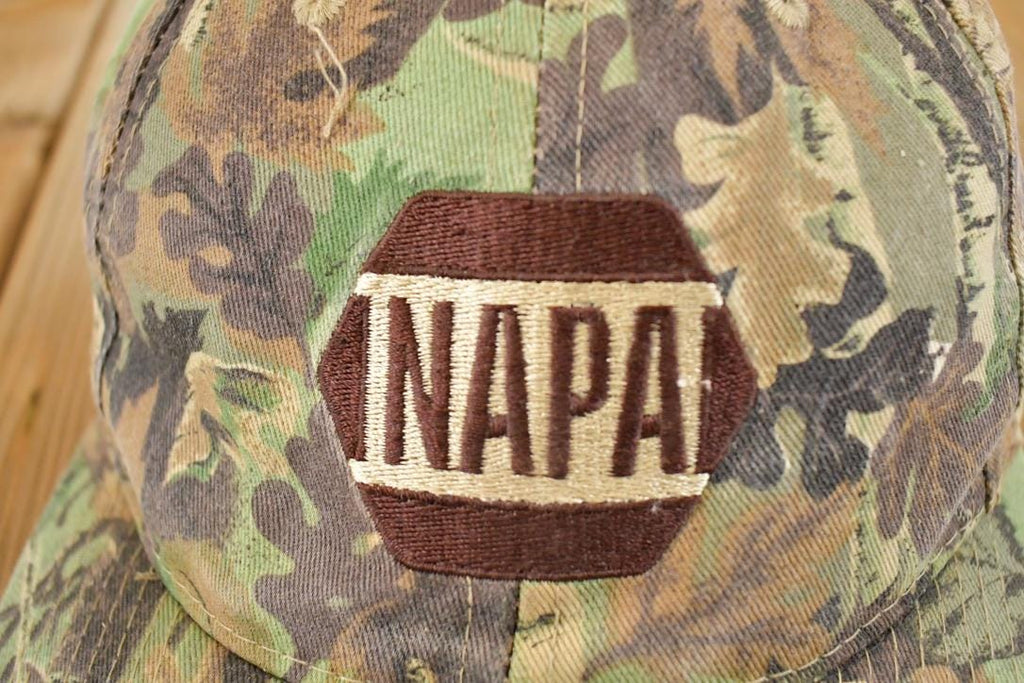 Vintage 1990s Napa Racing Camo Snapback Hat / 90's Embroidered Race Car Cap