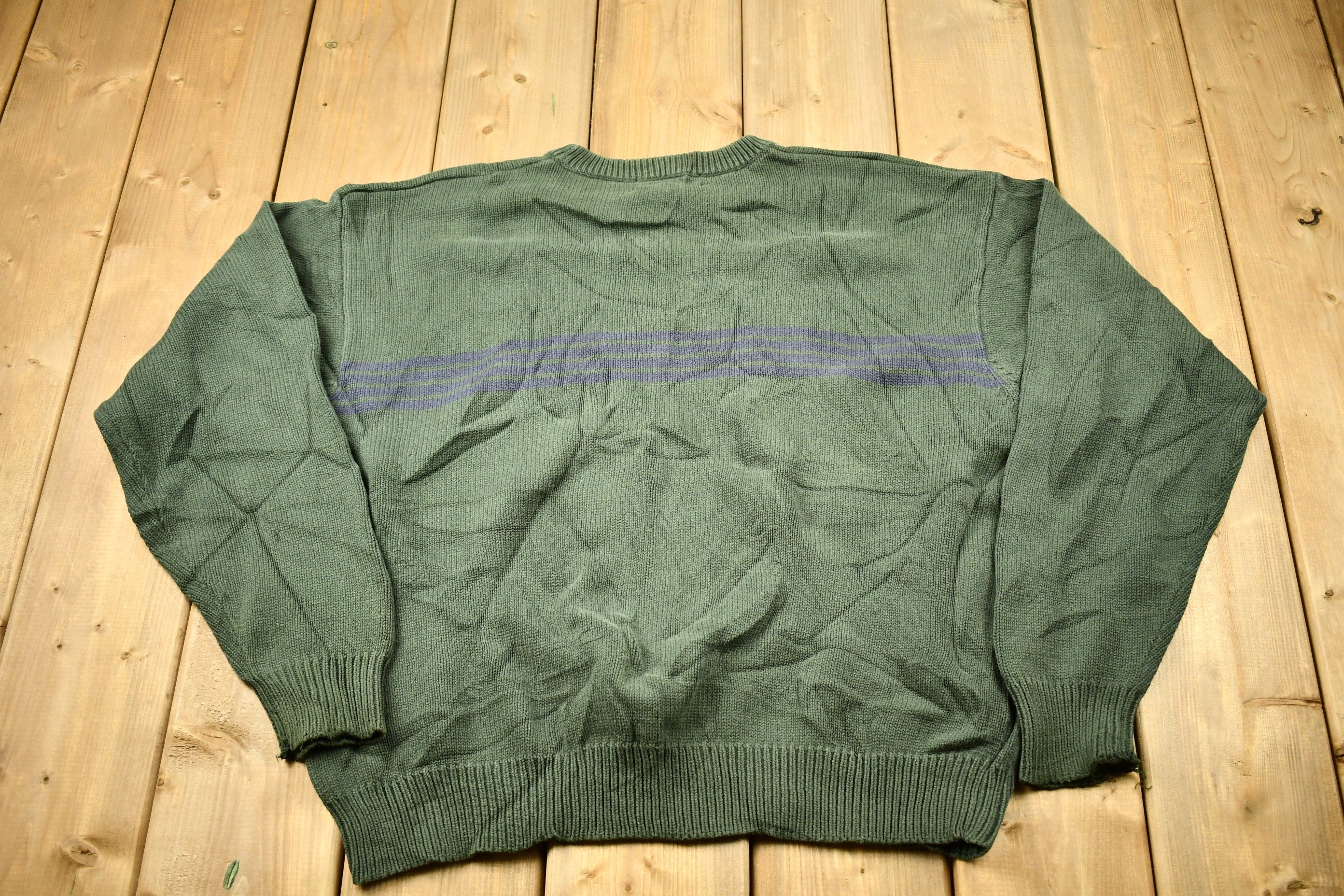 Vintage 1990s Croft & Barrow Color Block Knitted Crewneck Sweater