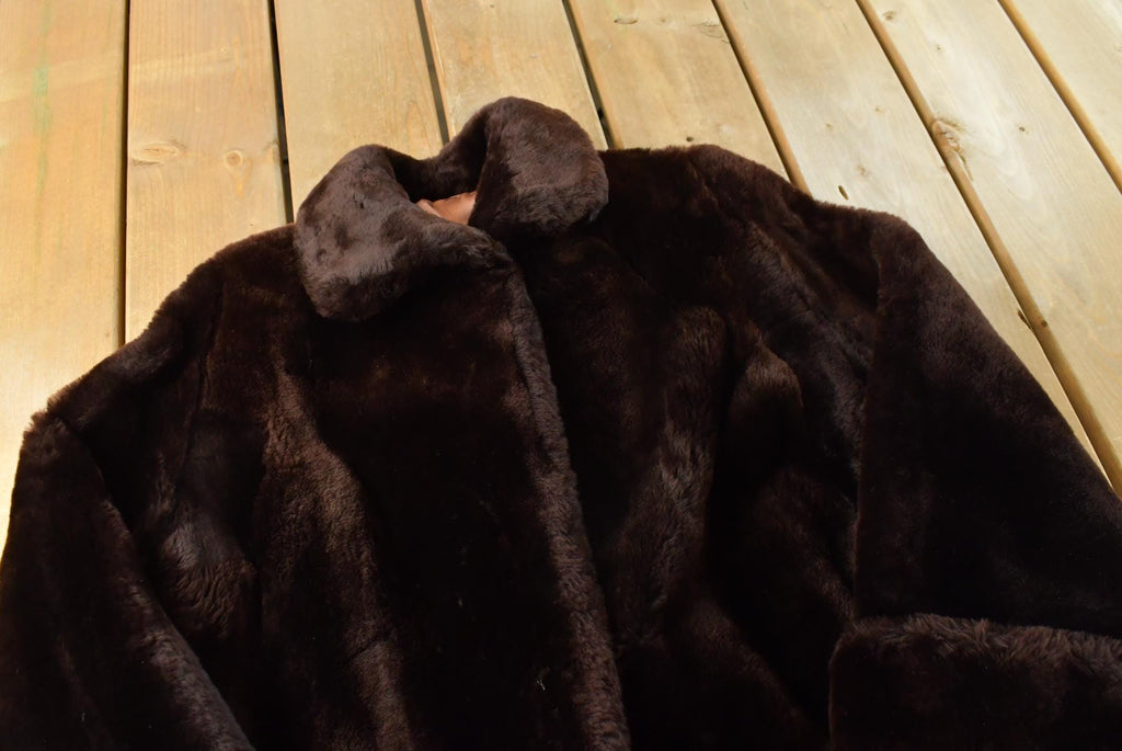 Vintage 1960s Mouton Fur Coat Adult M