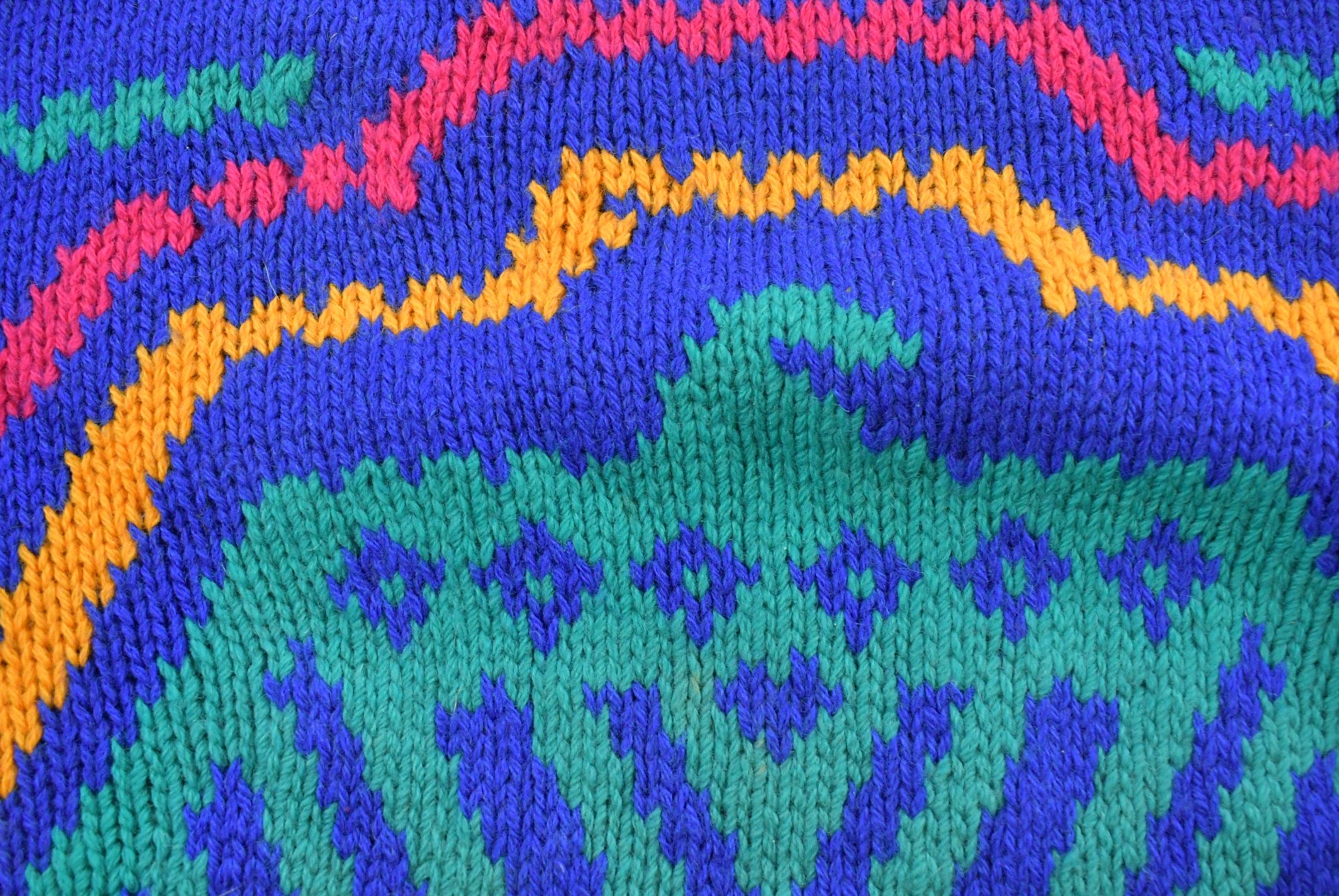Vintage 1990s Gant Wool Knit Abstract Pattern Crewneck Sweater /