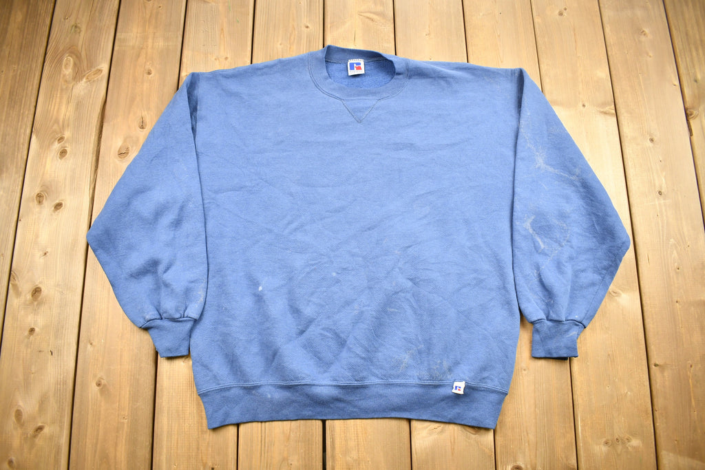 Vintage 1990s Russell Athletics Blank Blue Crewneck Sweatshirt