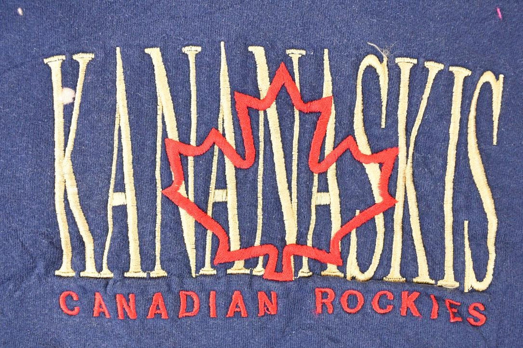 Vintage 1990s Kananaskis Canadian Rockies Embroidered Crewneck Sweatshirt Men's L