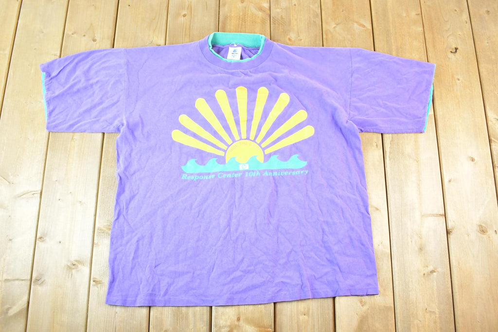 Vintage 1990s HP Ride The Wave Response Centre Souvenir Double Collar T-Shirt Mens XL