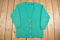 Vintage 1980s Mohair & Acrylic Knit Cardigan Sweater /