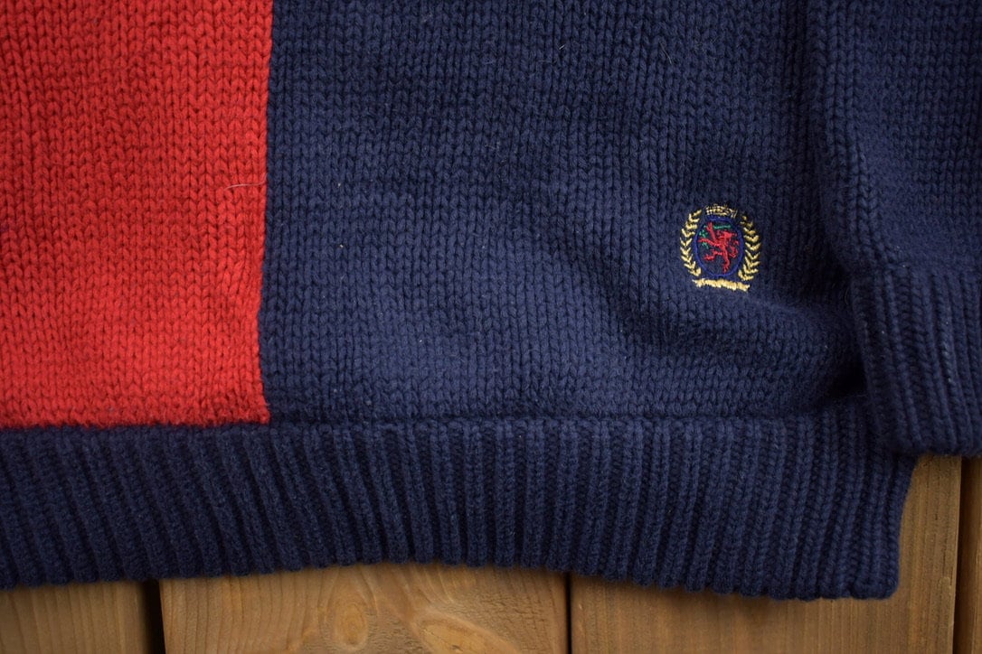 Vintage 1990s Tommy Hilfiger Embroidered Knitted Sweater