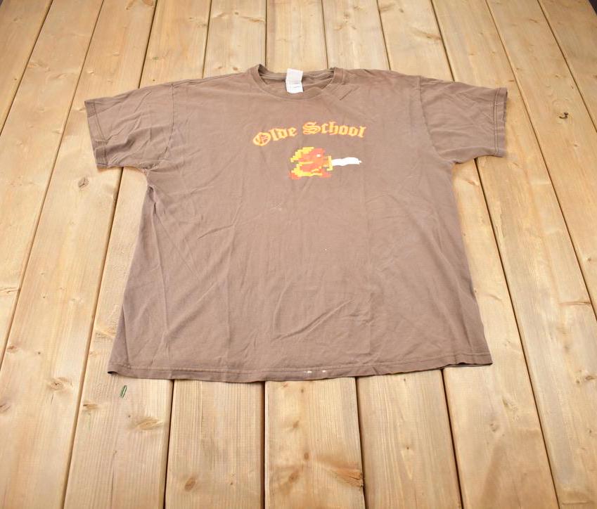Vintage 1990s Olde School Gamer Shirt Graphic T-Shirt Made In USA