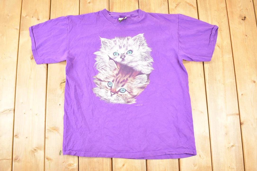Vintage 1992 Persian Cat Habitat Souvenir Animal T-Shirt Women's L