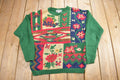 Vintage 1990s Gina Peters Abstract Patchwork Knit Crewneck Sweater