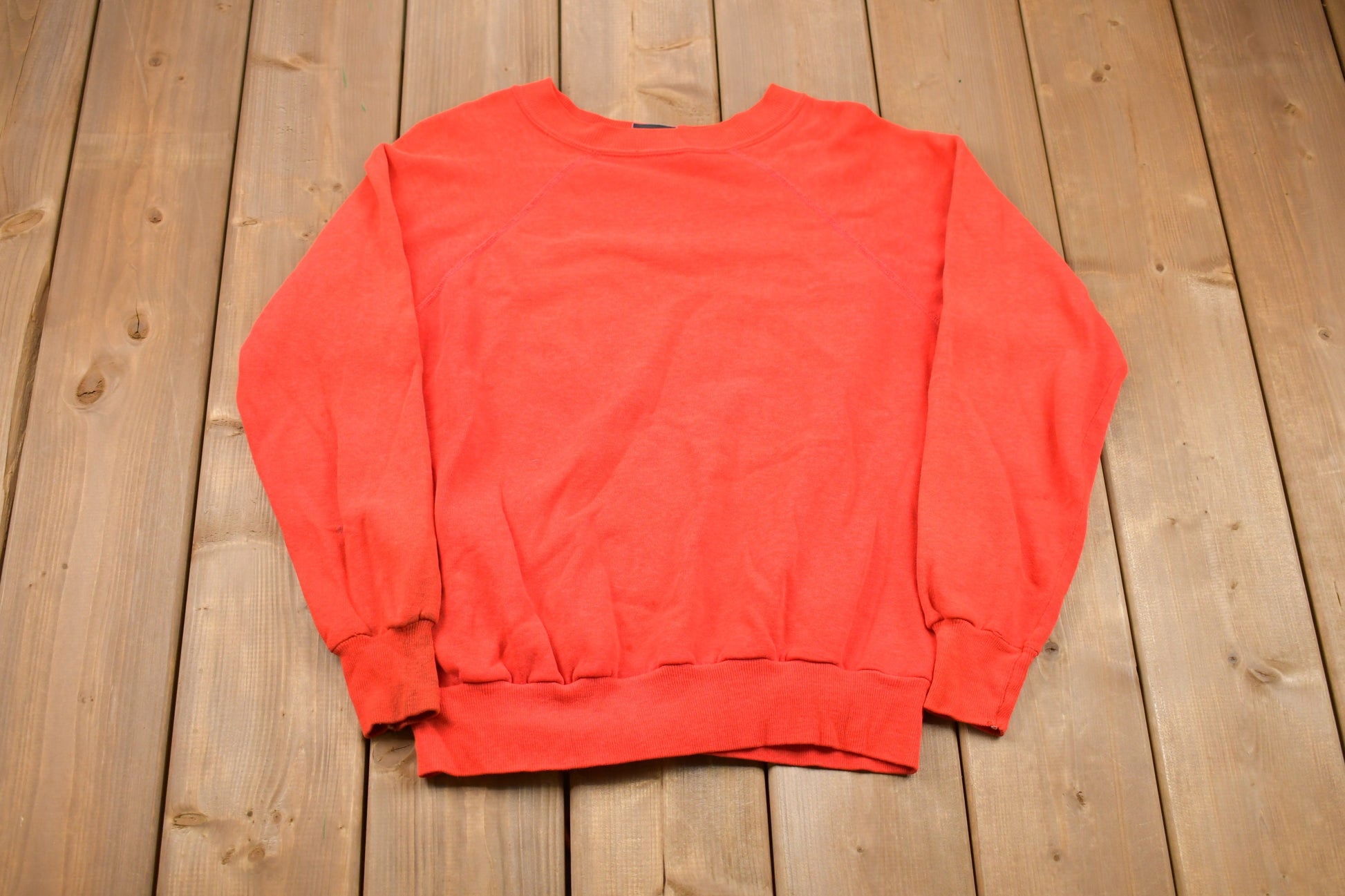 Vintage 1980s Red Raglan Cut Crewneck Sweatshirt