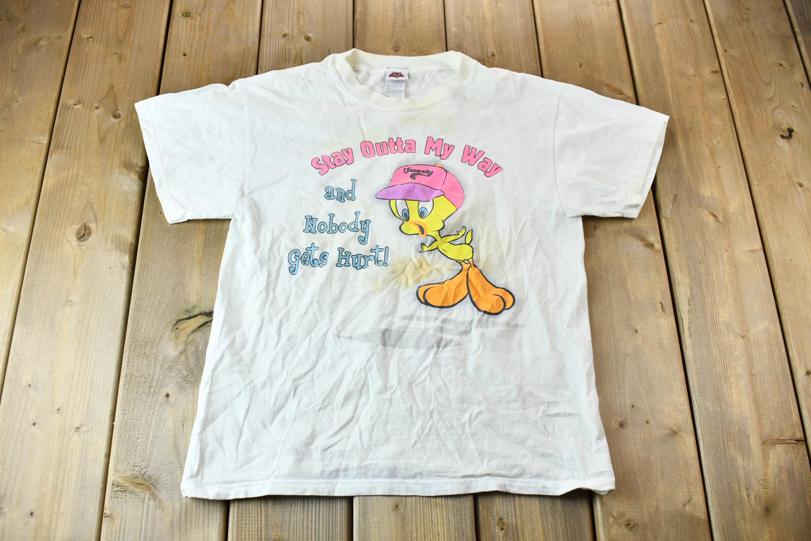 Vintage 1990s Tweety Bird Stay Outta My Way Graphic T-Shirt