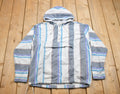 Vintage 1990s No Boundaries Hooded Pullover Striped Quarter Button Hoodie