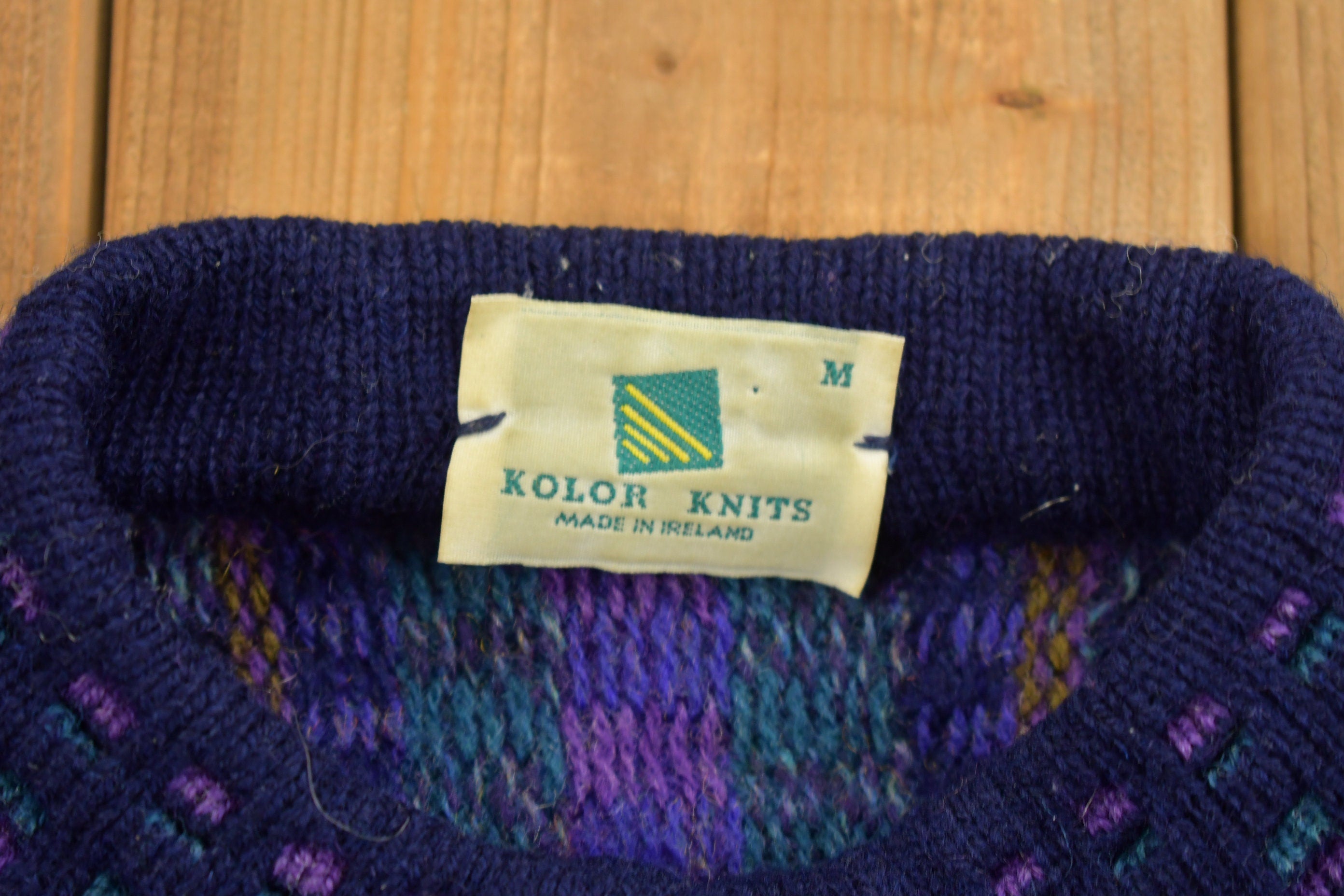 Vintage 1990s Kolor Knitted Cardigan Sweater