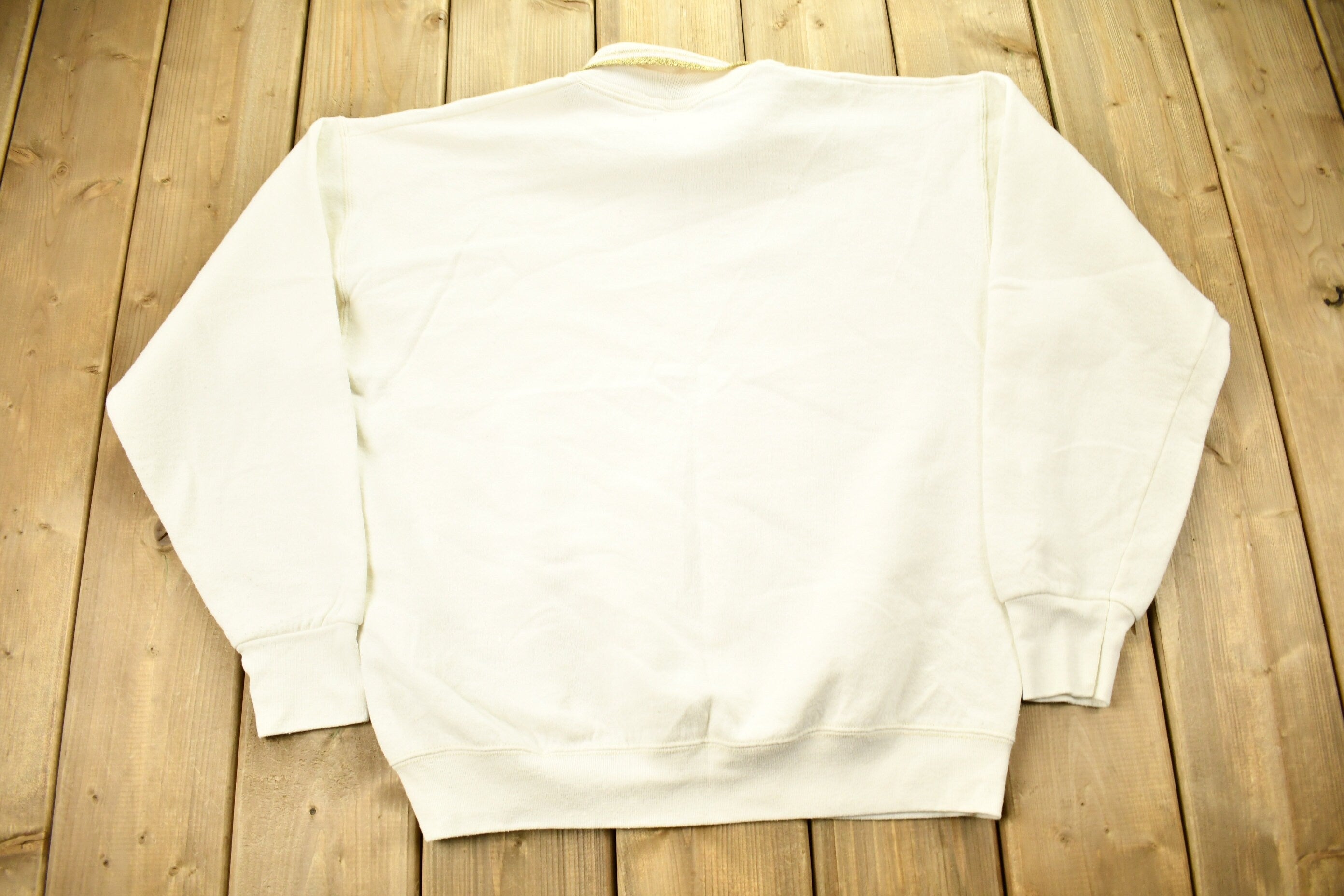 Vintage 1990s Morning Sun Cute Angel Theme Crewneck Sweater / 90s Crewneck / Grandma Sweater / American Streetwear / Made In USA / Collared