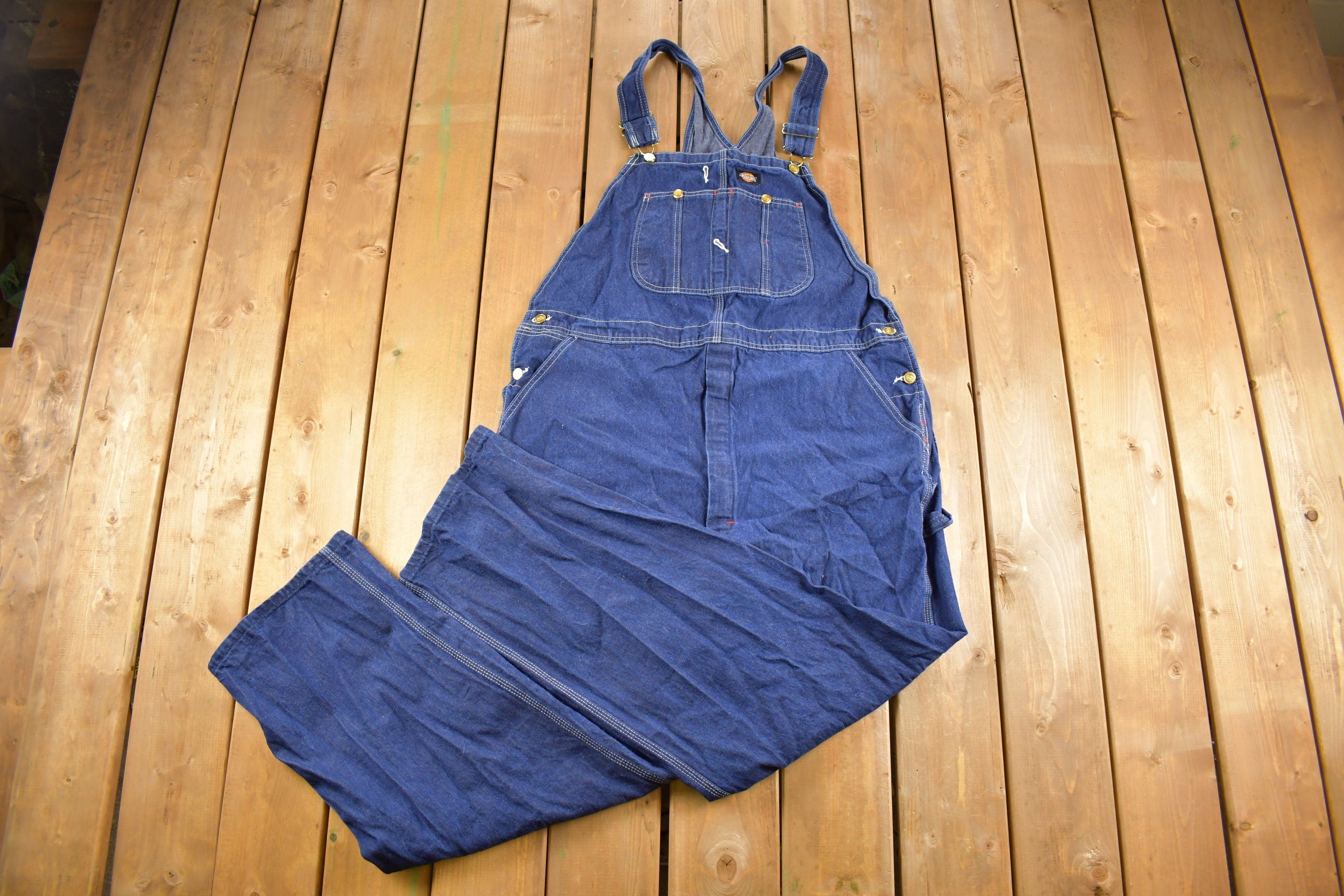 Vintage 1990s Dickies Denim Jean Overalls Size 44 x 31  Vintage Overalls  Streetwear  Vintage Workwear  Dickies