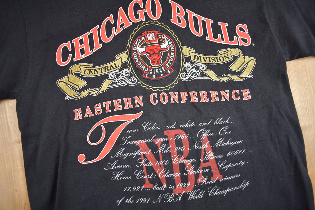 Vintage 1991 Chicago Bulls NBA Embroidered T Shirt Single Stitch