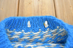 Vintage 1980s Hand Made 100% Wool Nordic Knit Sweater Apres Ski