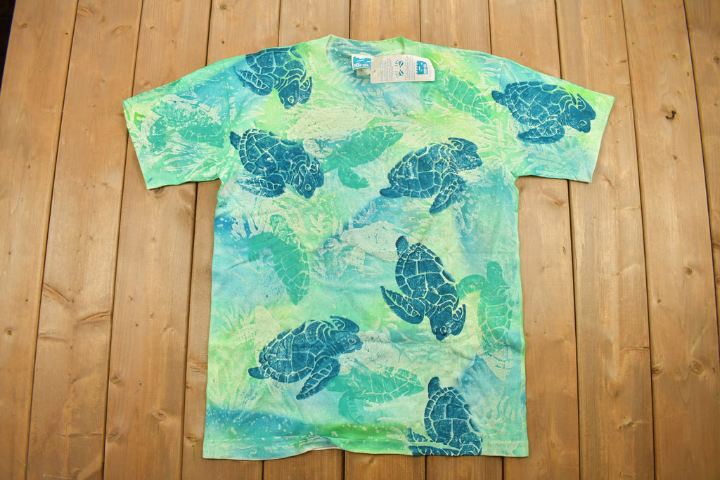 Vintage 1980s Deadstock Deep Sea Turtle Graphic T Shirt