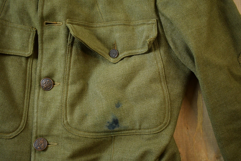 Vintage WWI Military Battledress Button Up Army Jacket