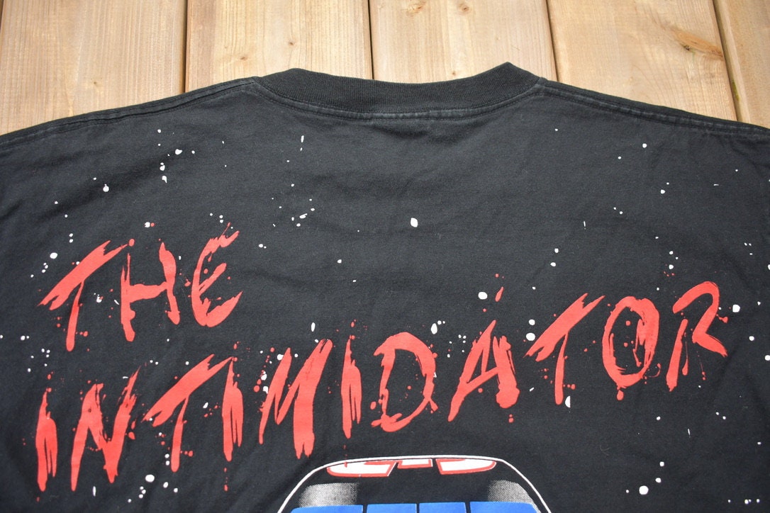 Vintage 1990s Dale Earnhardt The Intimidator All Over Print NASCAR T-Shirt