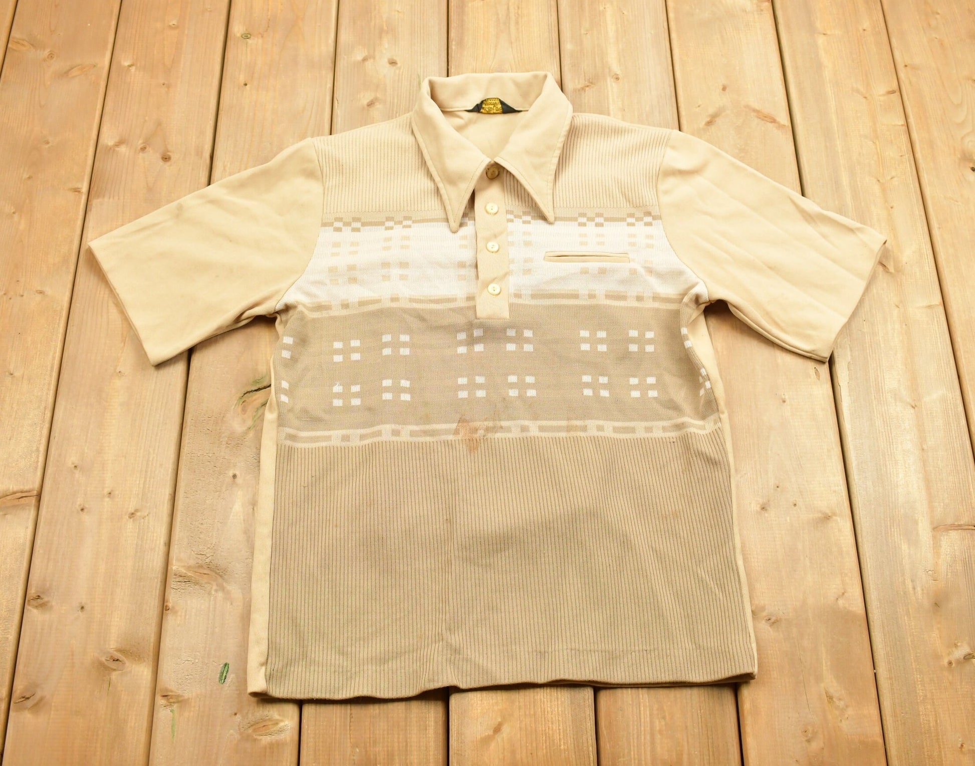 Vintage 1970s Style Quarter Button Shirt