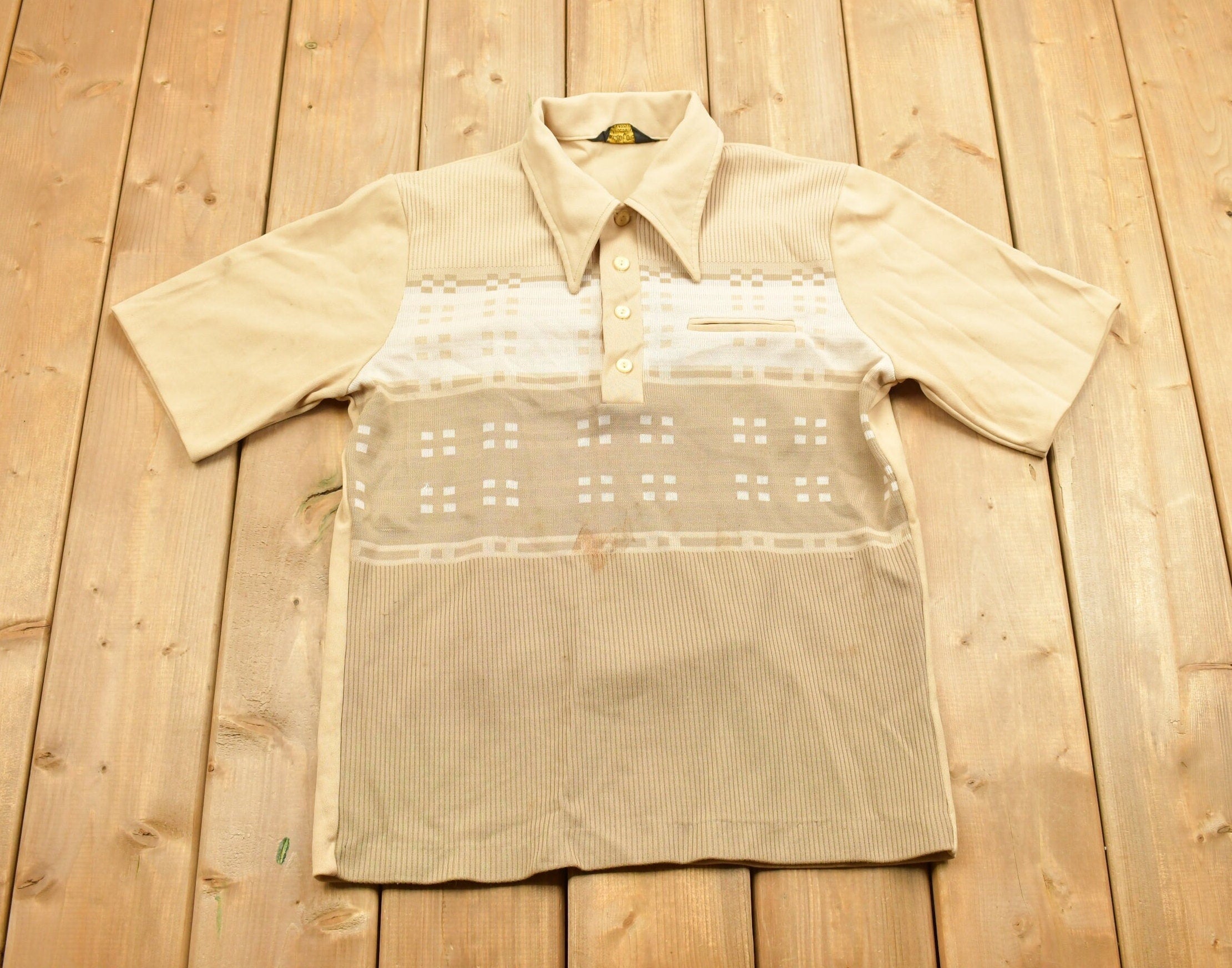 Vintage 1970s Style Quarter Button Shirt