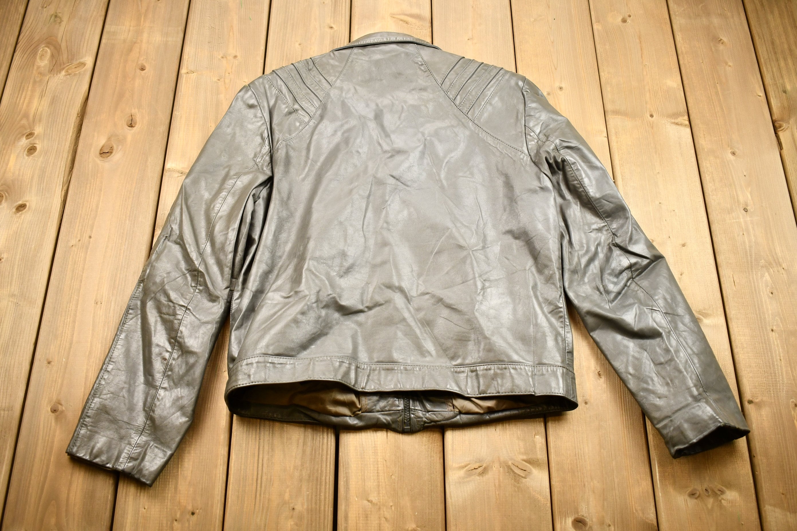 Vintage 1980s Leather Motorcycle Jacket