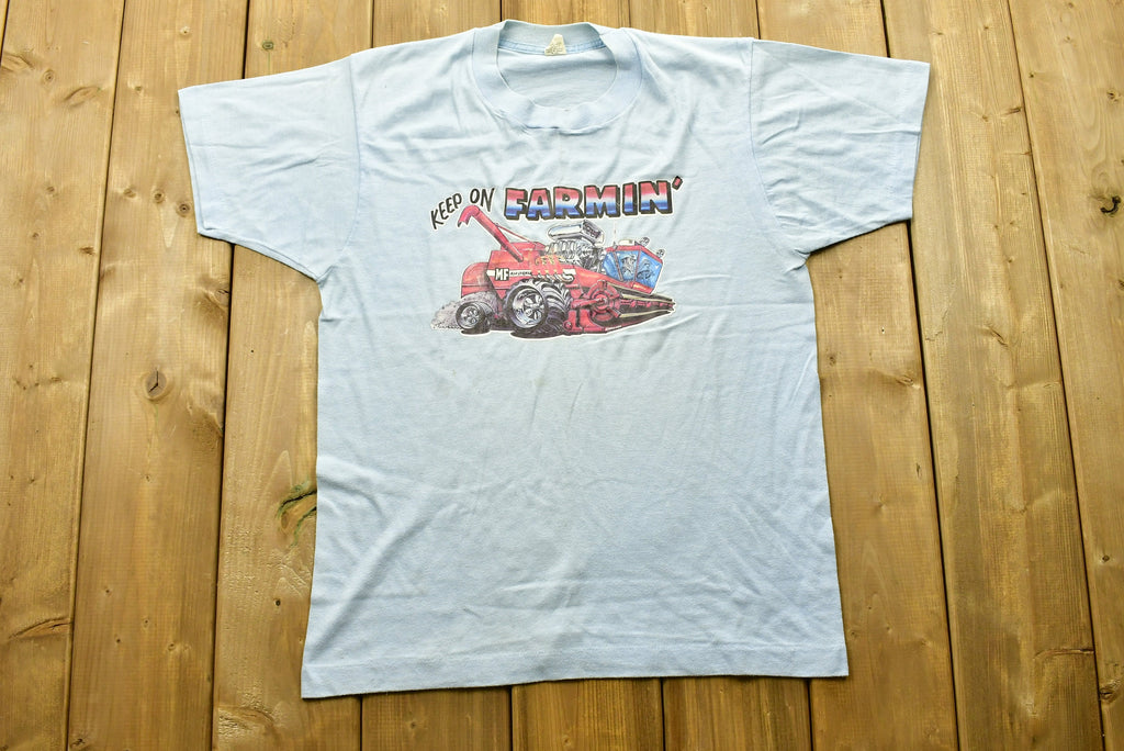 Vintage 80's "Keep On Farmin" Single Stitch T-Shirt