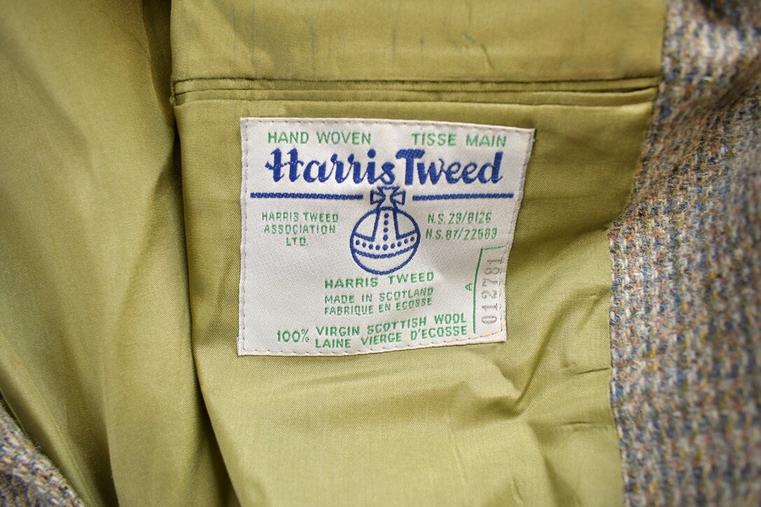 Vintage 1980s Harris Tweed Eaton's Wool Two Button Blazer Jacket