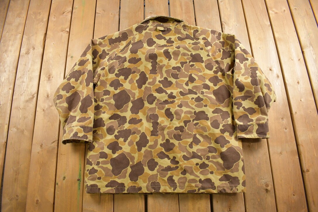 Vintage 1980s Game Hide Camouflage Hunting Jacket / Sportswear / 80s Jacket / Streetwear / Hunting / Vintage Zip Up