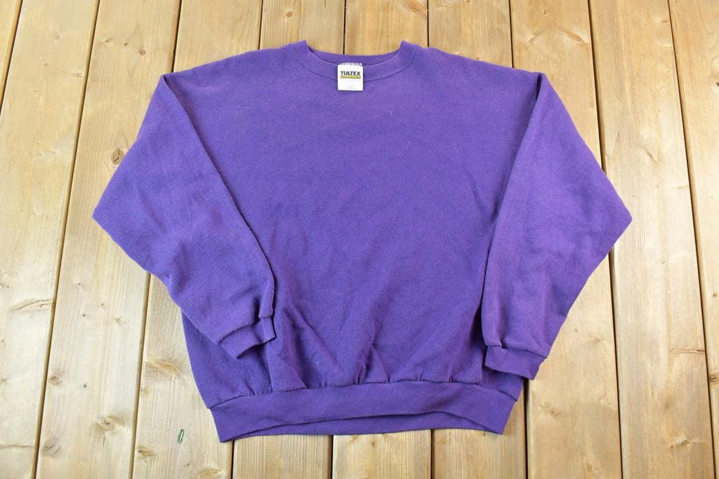 Vintage 1990s Tultex Blank Purple Crewneck Sweatshirt