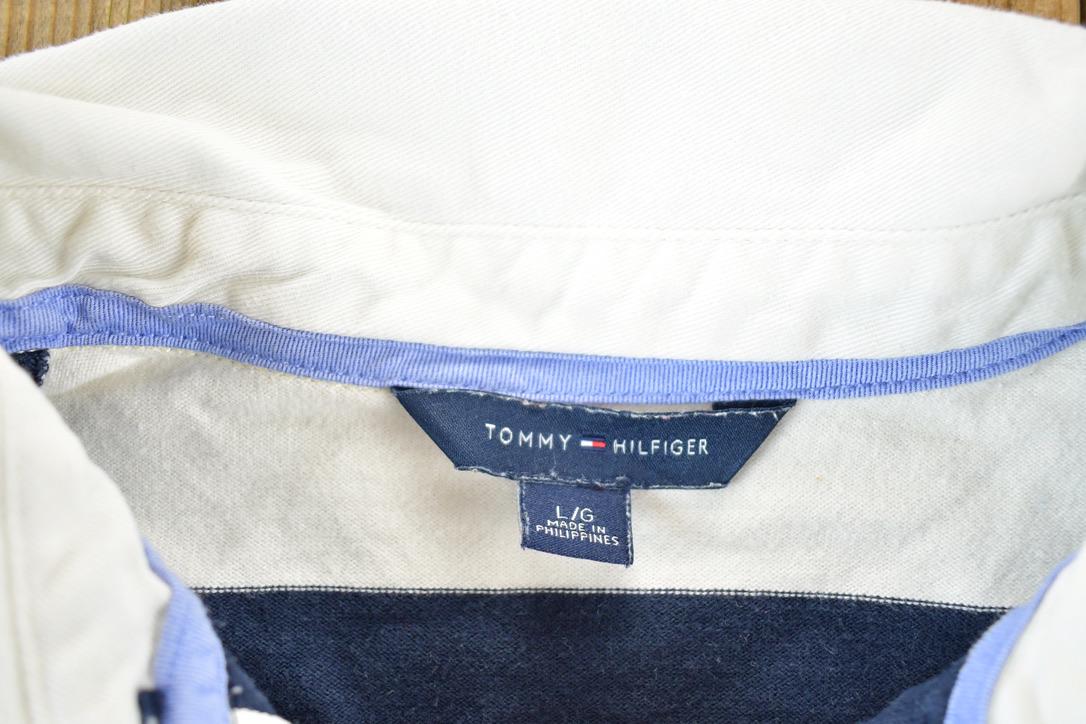 Vintage 1990s Tommy Hilfiger Striped Yachting Button Up Shirt Womens L