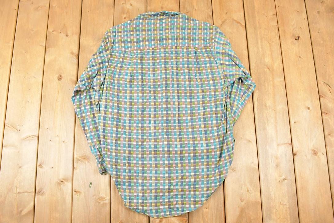 Vintage 1990s Michel Abstract Button Up Shirt Men's L