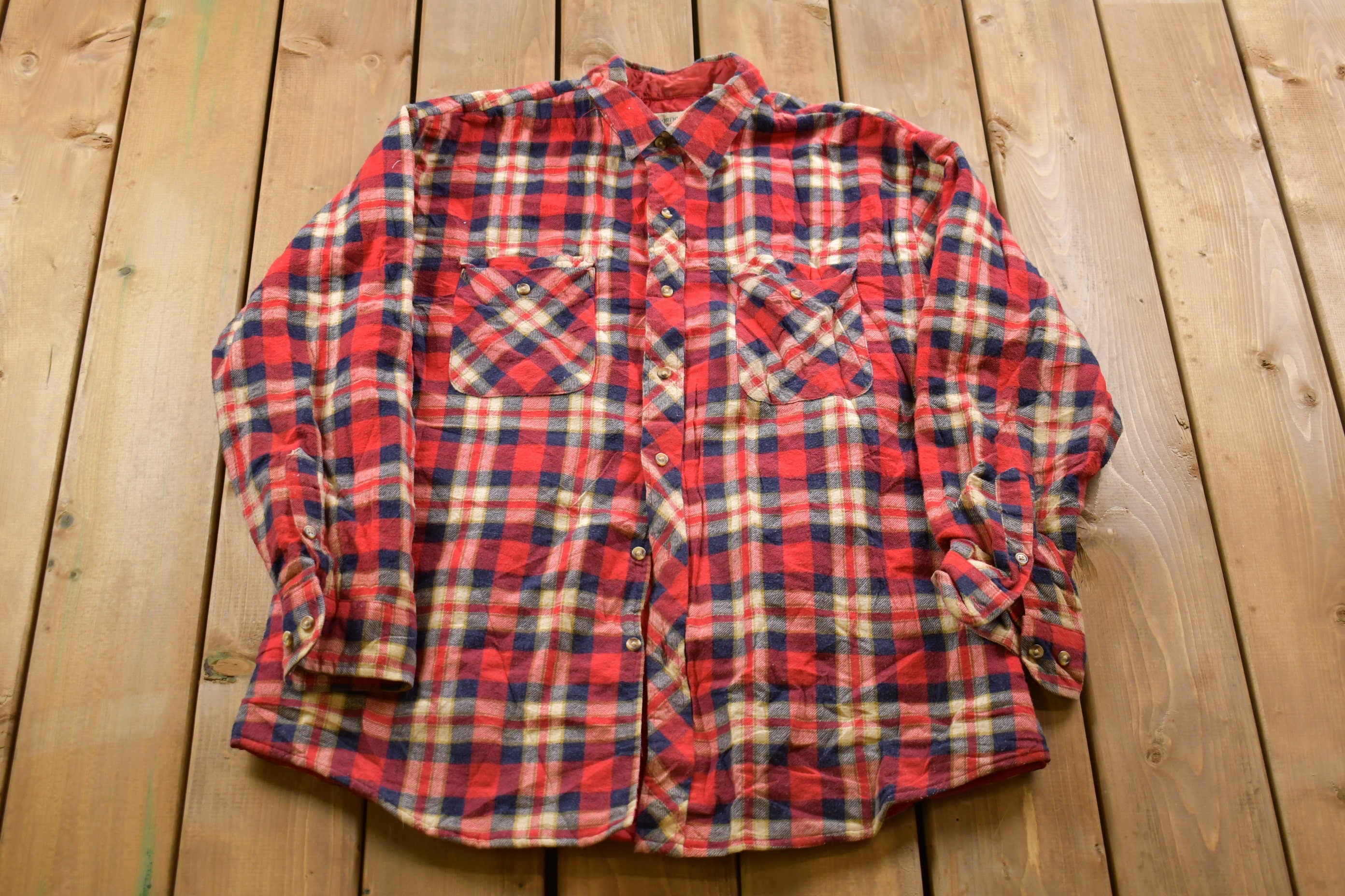 Vintage 1990s Northwest Territory Plaid Button Up Shirt / 1990s Button Up / Vintage Flannel / Plaid Flannel / Casual Shirt / Formal Shirt