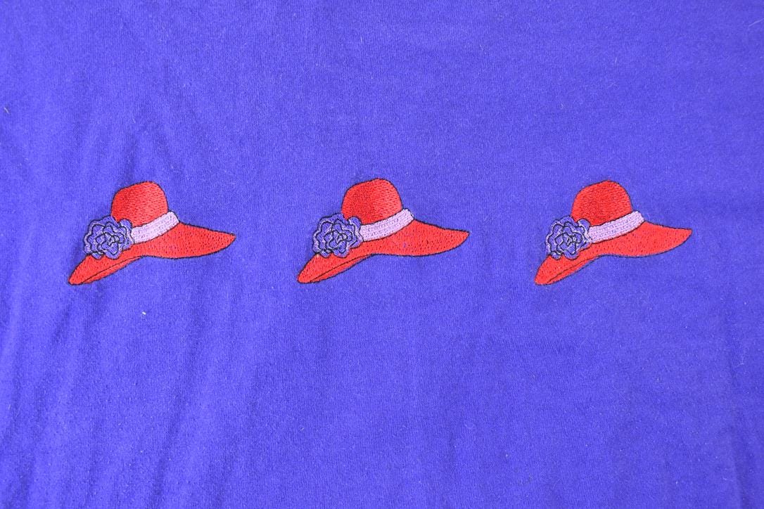Vintage 1990s Red Hat Embroidered Graphic T-Shirt
