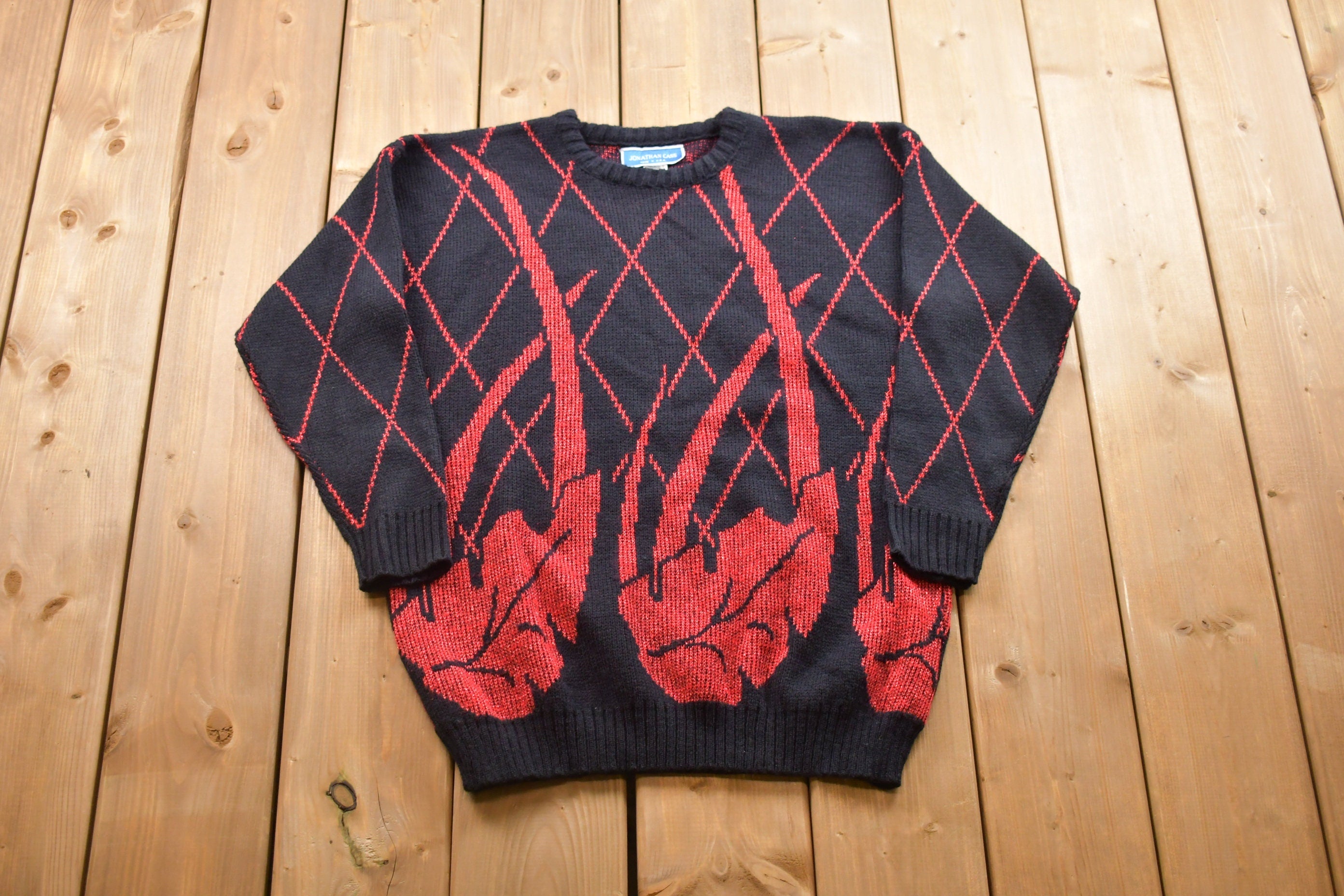 Vintage Knitted Falling Leaves Sweater