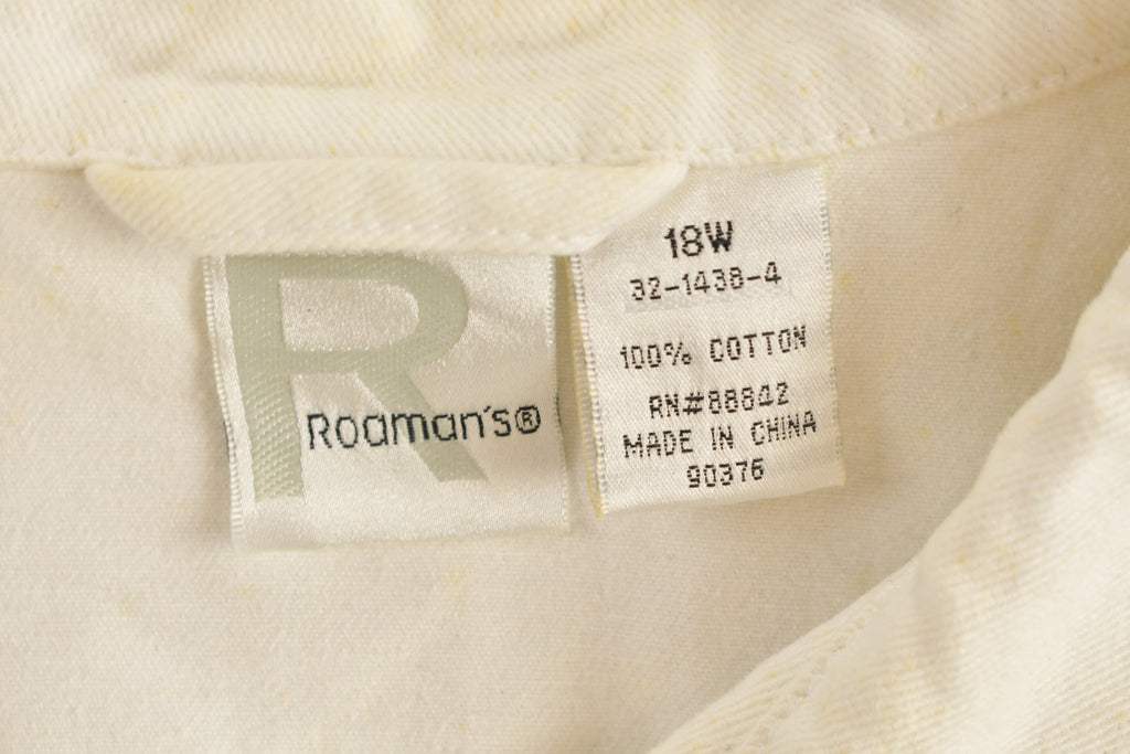 Vintage 1990s Roaman's Cotton Button Up Jacket