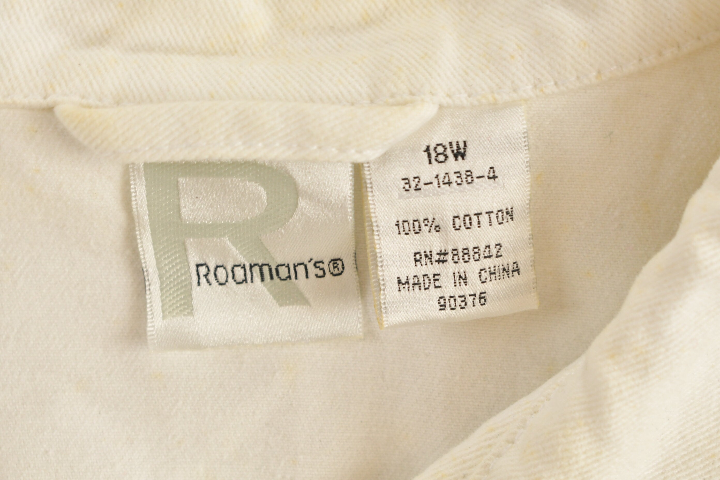 Vintage 1990s Roaman's Cotton Button Up Jacket