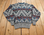 Vintage 1990s Michael Gerald Abstract Pattern Knit Crewneck Sweater