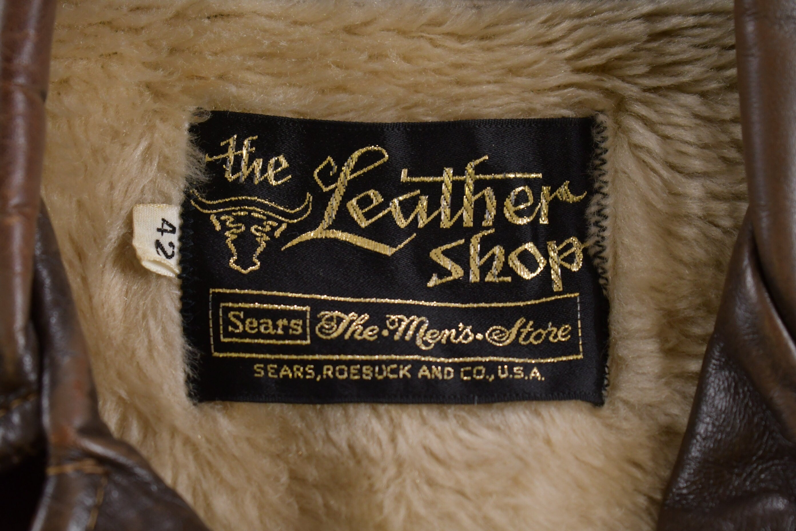 Vintage 1970s Sears The Mens Store Fur Lined Leather Jacket