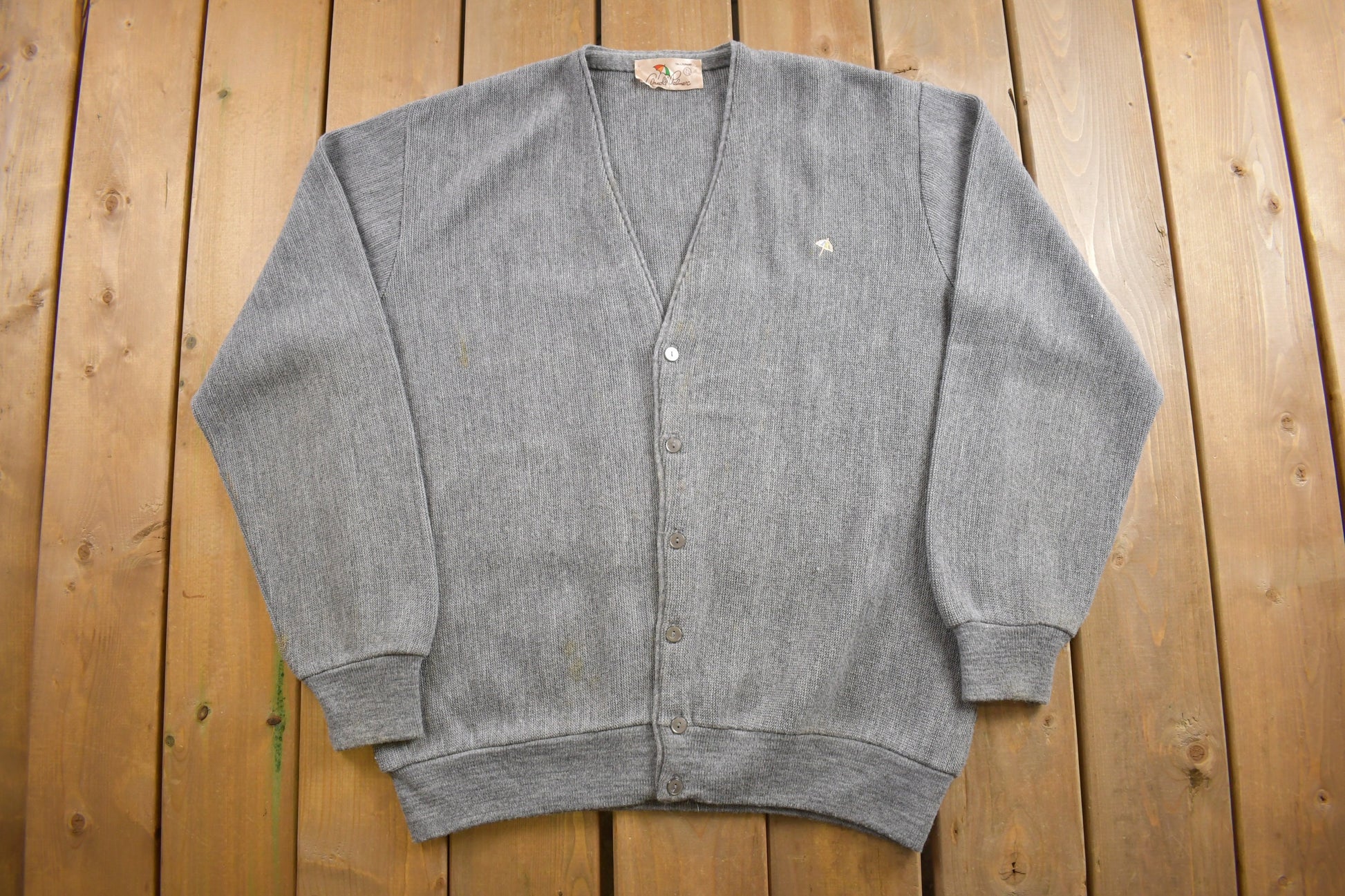 Vintage 1980s Arnold Palmer Knit Cardigan Sweater