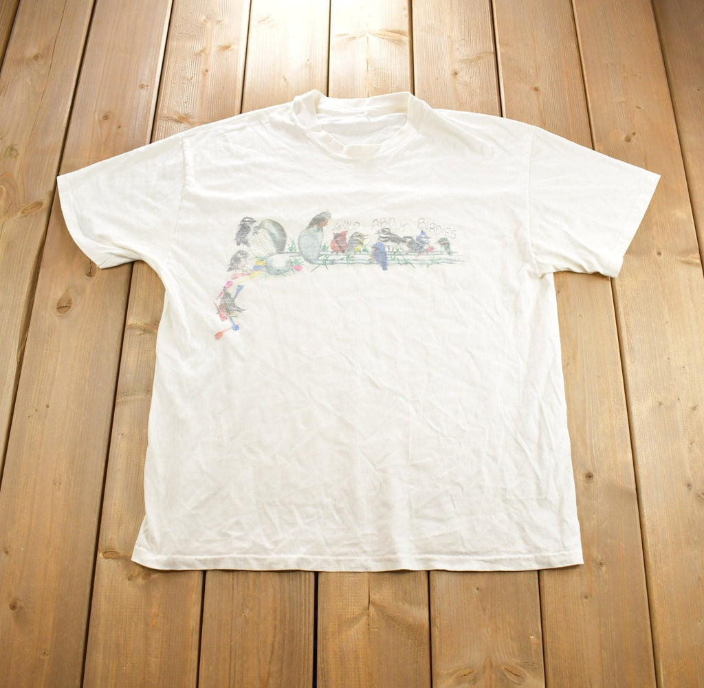 Vintage 1990s Wild About Birdies Single Stitch Graphic T-Shirt Made In USA