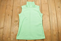 Vintage 1980s Women's Green Blank Sleeveless Zip Up Shirt