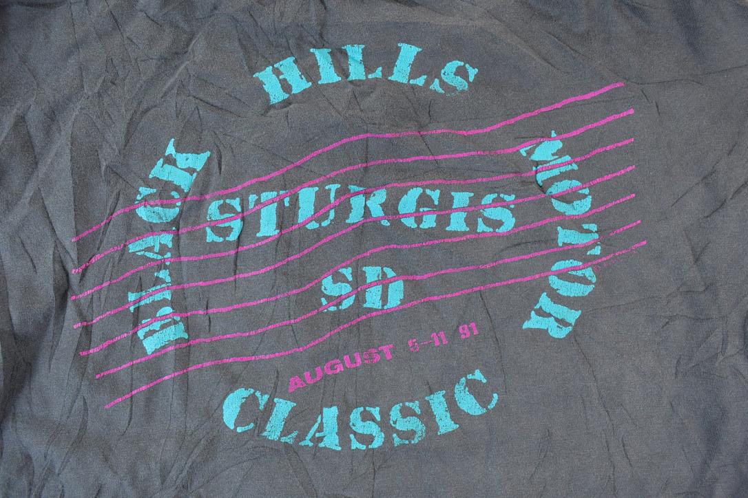 Vintage 1991 Black Hills Sturgis Motorcycle Single Stitch T-Shirt