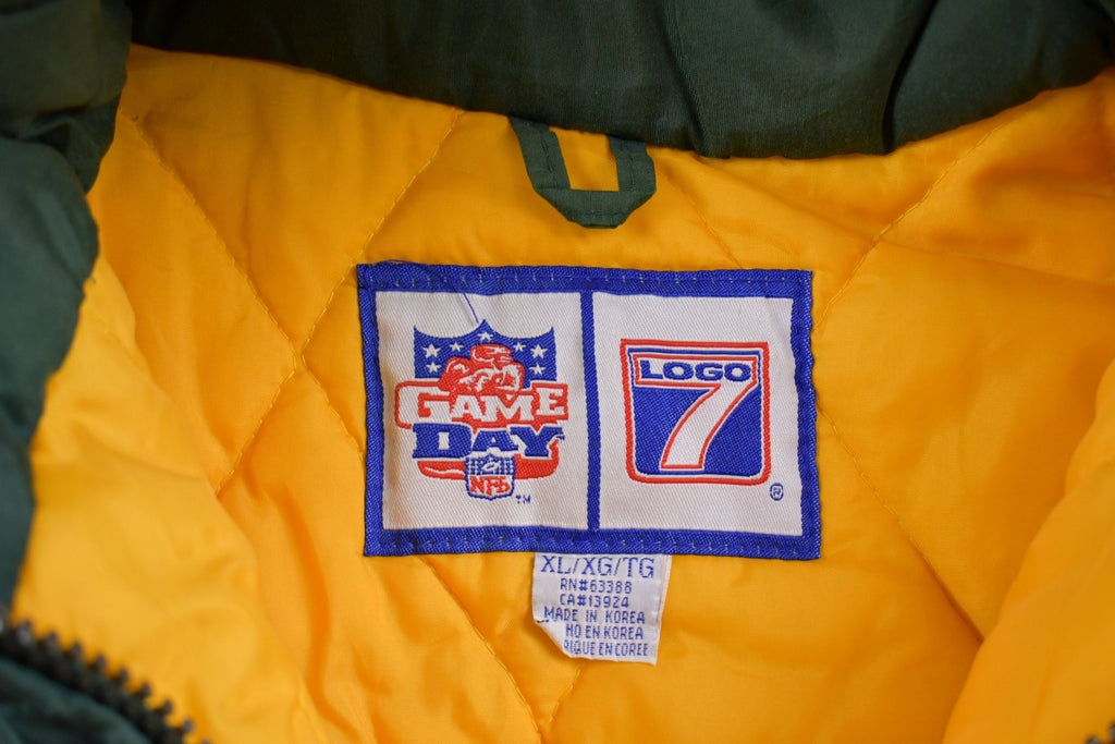 Vintage 1990s Green Bay Packers NFL Logo7 Puffer Jacket