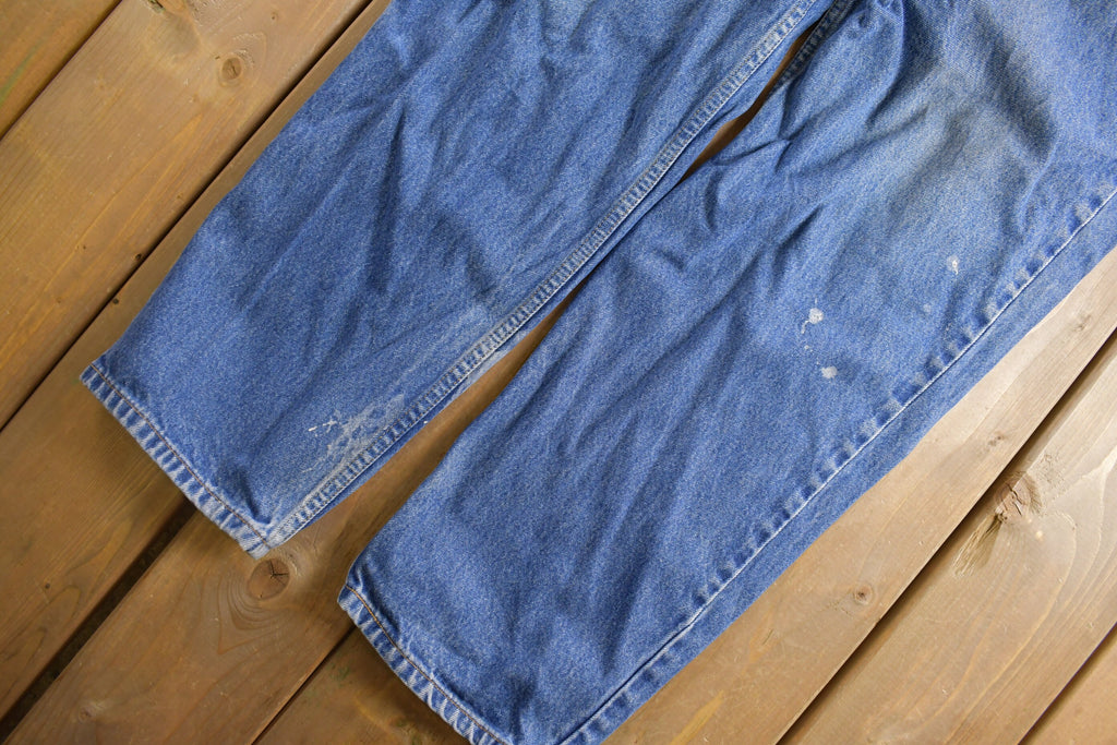 Vintage 1990s Levi's 550 Red Tab Jeans Size 36 x 29.5 / Blue / Denim / Made In USA / 90s Levi's / Tapered Fit / Distressed