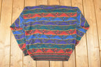 Vintage 1990s City Streets Abstract Knit Crewneck Sweater Mens L