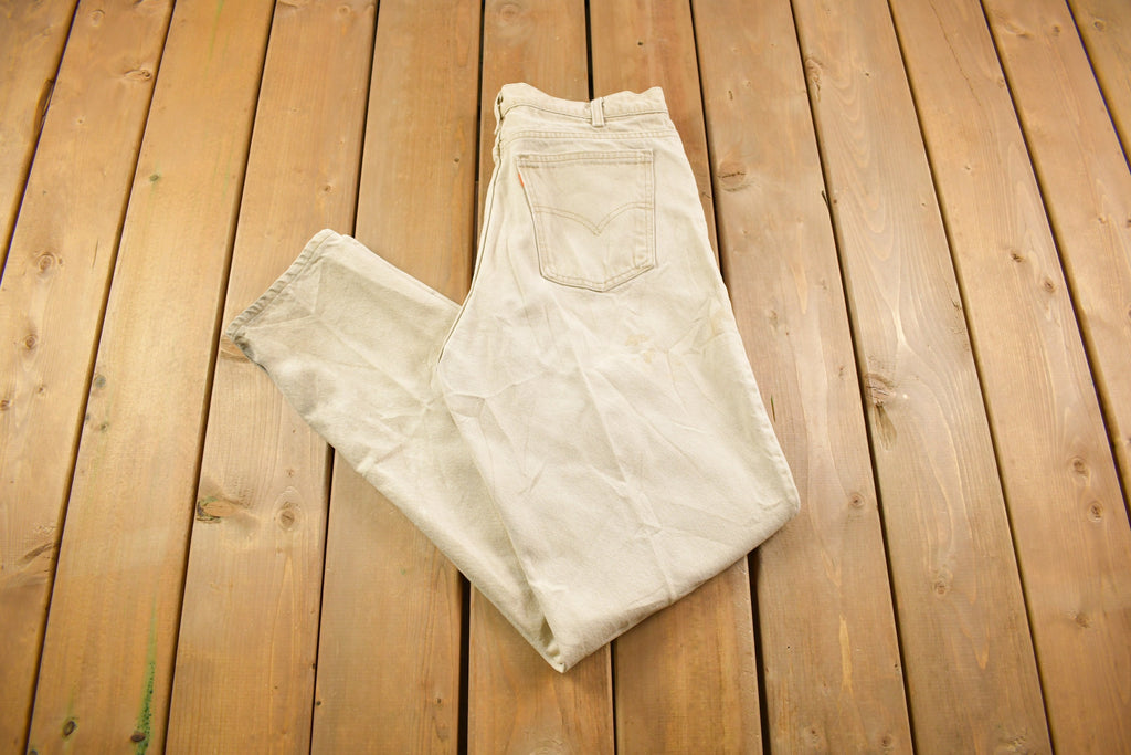 Vintage 1990s Levi's 550 Beige Wash Jeans Size 36 x 34