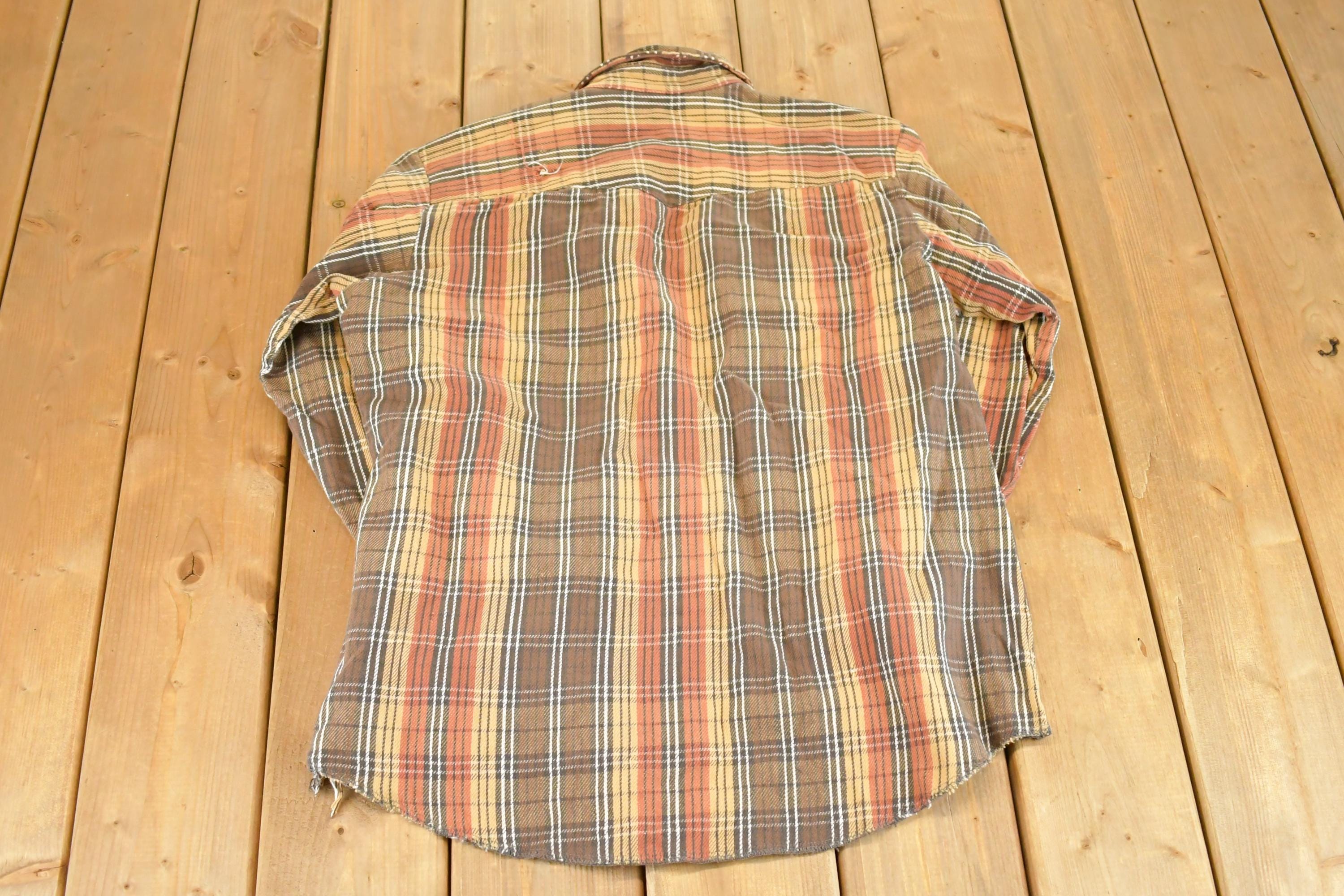 Vintage 1990s Dee Cee Brand Western Outdoorsman Heavyweight Button Up Shirt Men's M