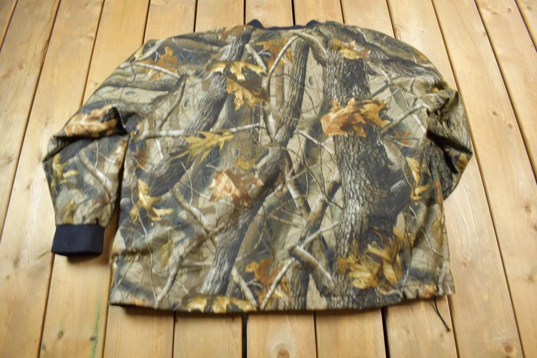 Vintage 1990s Stearns Real Tree Camo Bomber Jacket